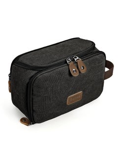 Gonex Gonex Travel Toiletry Bag for Men, Water Resistant Canvas Large Capacity Wide Open Dopp Kit with Wet Dry Compartment, Travel Essentials Toiletries Organizer Shaving Bag, Dark Grey  - Image 1