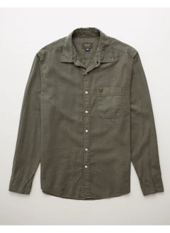 AE Long-Sleeve Linen-Blend Button-Up Shirt