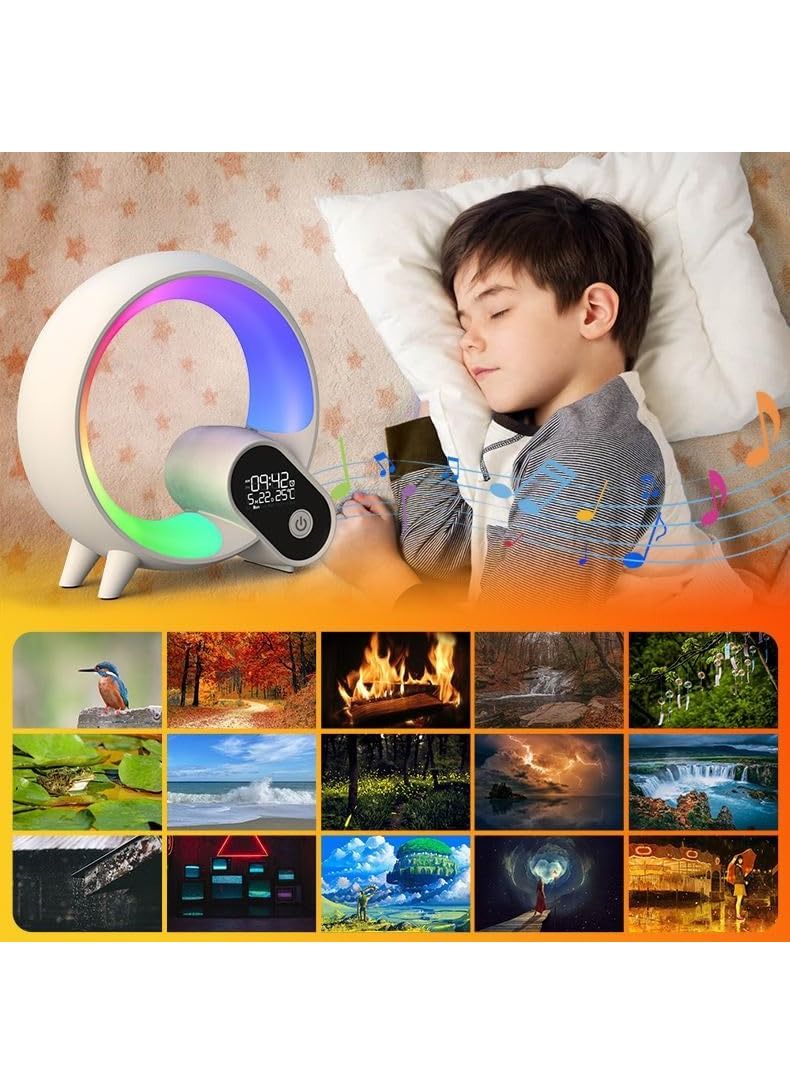 GENNEXT Q Lamp with Wireless Charger, Wireless Charger Lamp, RGB Color Changing Ambient Light, Dimmable Night Light with Music Sync Table Lamp, Bluetoothh Speaker Smart Mood Light for Room - Image 3
