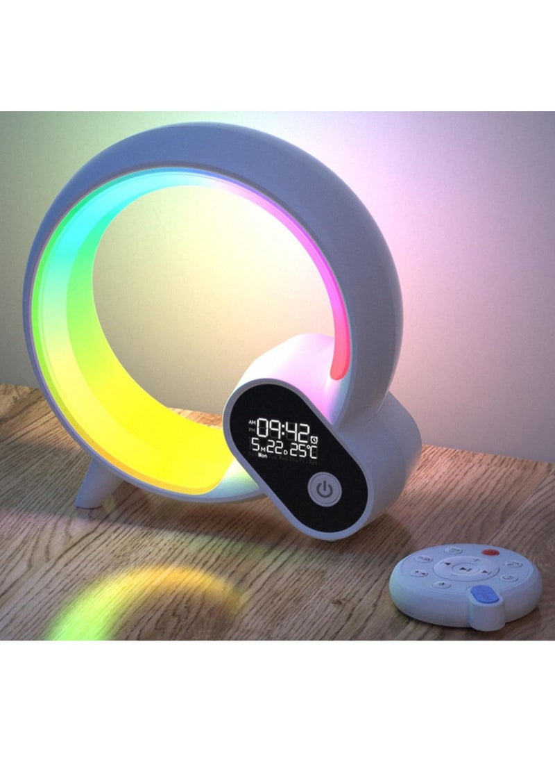 GENNEXT Q Lamp with Wireless Charger, Wireless Charger Lamp, RGB Color Changing Ambient Light, Dimmable Night Light with Music Sync Table Lamp, Bluetoothh Speaker Smart Mood Light for Room - Image 1