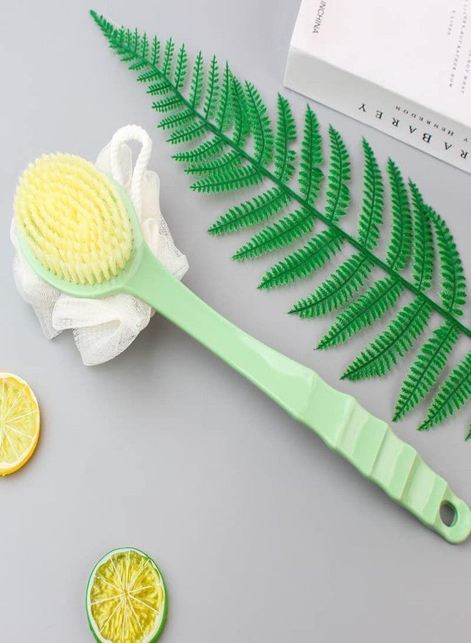 MustHome Four Season 2 IN 1 Loofah with handle Body Brush,Bath shower Brush&Loofah Back Scrubber with Curved Long Handled for Skin Exfoliating Bath,Massage Bristles Suitable for Wet or Dry, Men and Women (Random Colour) - Image 2