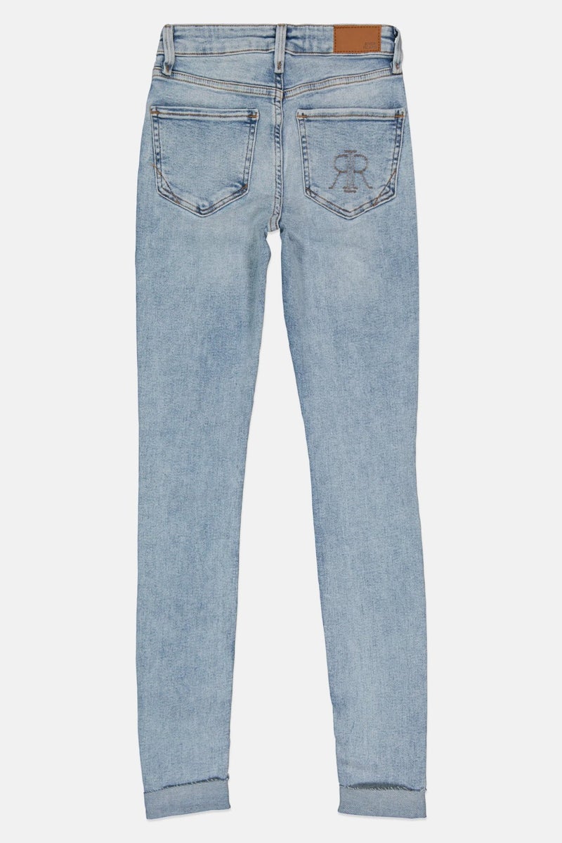RIVER ISLAND Women Skinny Fit Rip Stretchable Denim, Light Blue - Image 2