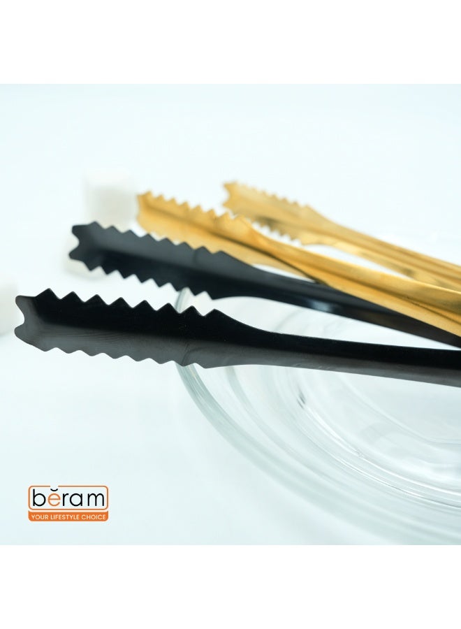 Beram Sugar Tong Stainless Steel Mini Tongs for Sugar Cubes Ice Snacks & Tea Parties – Durable Rust-Resistant (4, Mix Color, Zig Zag 15 Design) - Image 2