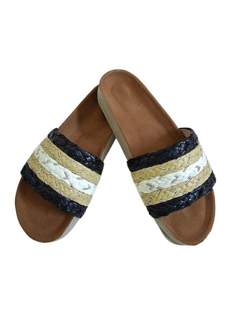 Karisma Cork And Latex Suede Lining Footbed, Soled Slippers Style With Simple Strap - Image 1