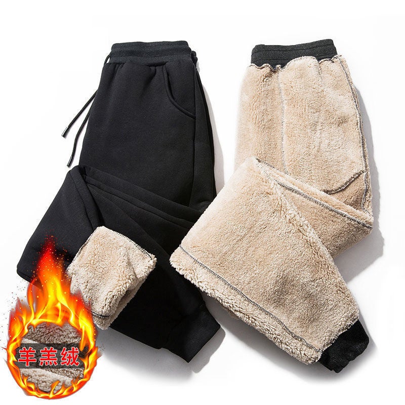 2023 Casual Fleece-Lined Sweatpants for Men [Winter] Lamb Velvet Pants-No Zipper 