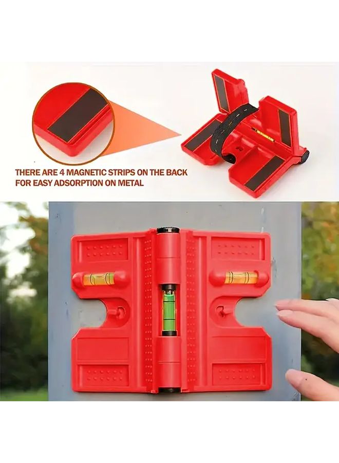 Red Magnetic Column Level 270 Degree Adjustable Angle Foldable Professional Horizontal Vertical Foam Level - Image 4
