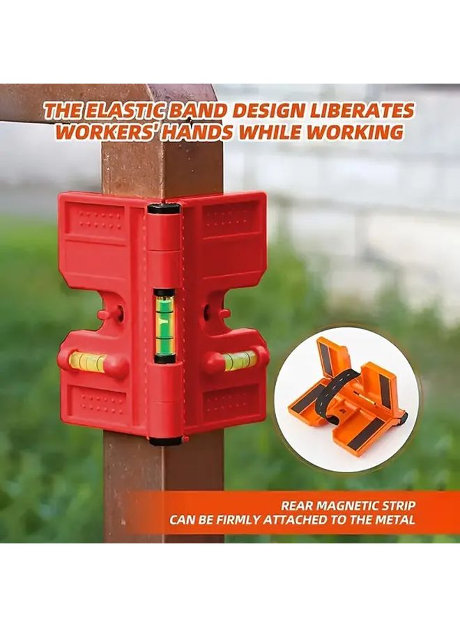 Red Magnetic Column Level 270 Degree Adjustable Angle Foldable Professional Horizontal Vertical Foam Level - Image 2