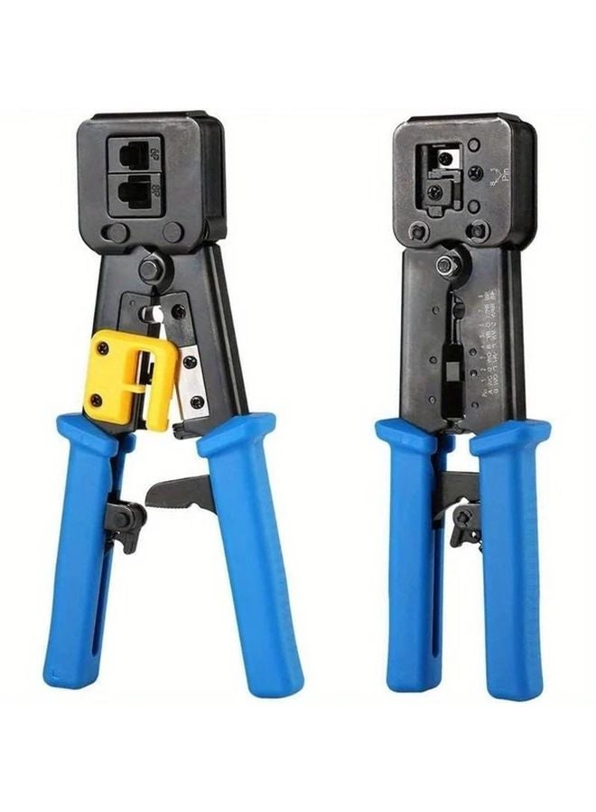 Blue Ethernet Crimper Tool with 50pcs RJ45 Pass Through Connectors and Covers - Image 5