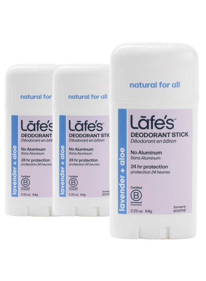 Lafe's Natural Deodorant | 2.25oz Aluminum Free Natural Deodorant Stick for Women & Men | Paraben Free & Baking Soda Free with 24-Hour Protection (Lavender and Aloe, 2.25 Ounce (3-Pack))  - Image 1