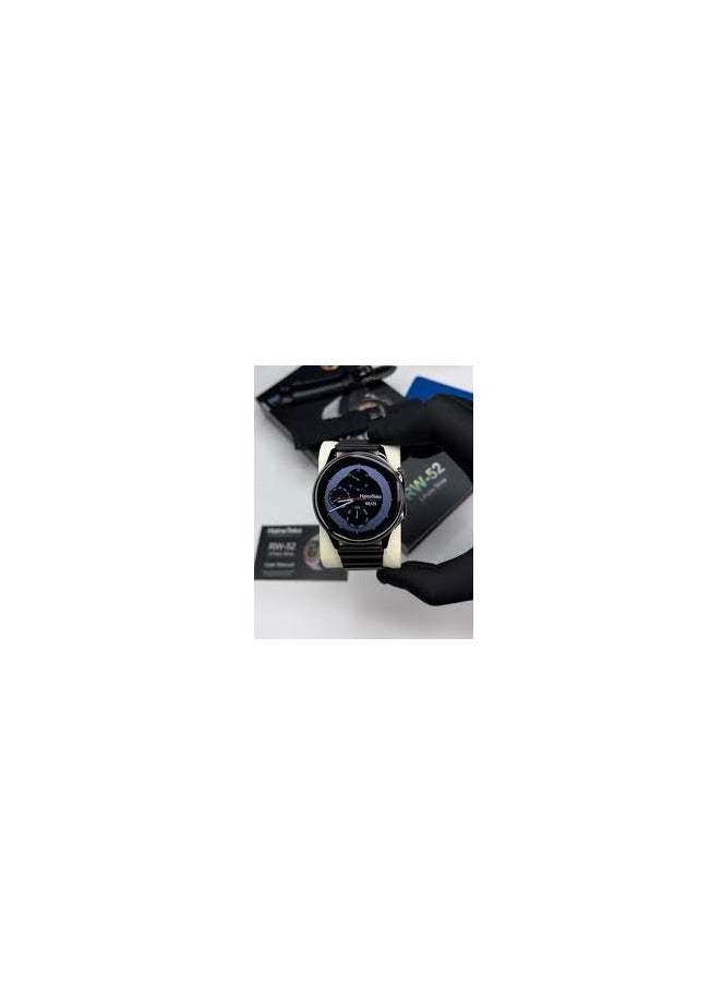 Haino Teko The HainoTeko RW-52 Smart Watch is stylish and versatile Black It offers a blend of modern technology with classic watch aesthetics. It features an AMOLED - Image 2