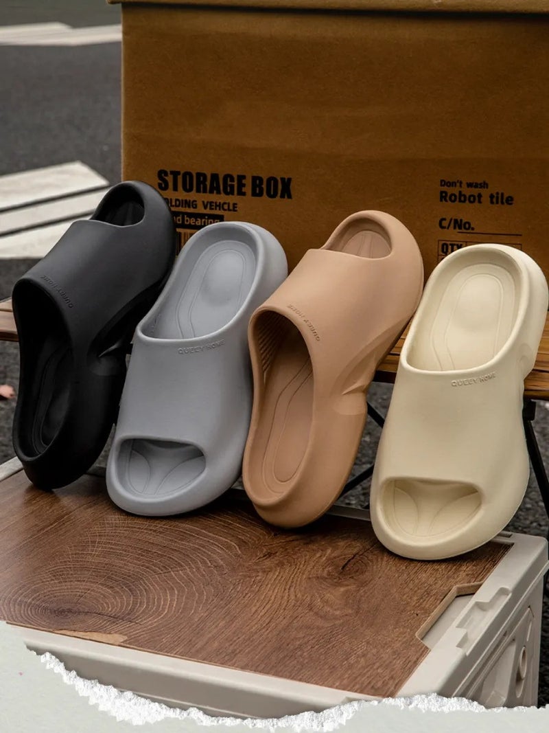 Unisex Grey EVA Cloud Slides, Thick Sole Anti-Slip Slippers, Waterproof & Soft Indoor/Outdoor Footwear for Summer - Image 5