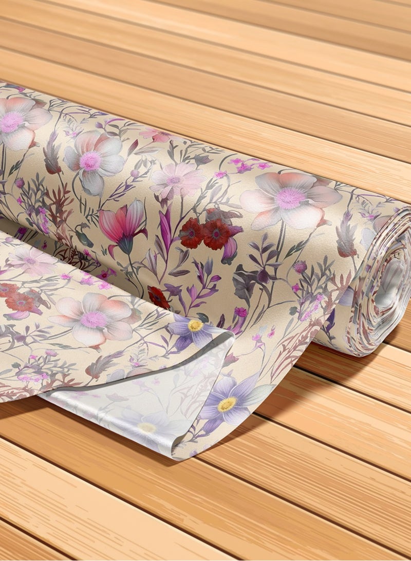 فيلاتو Ø¬Ù„Ø§Ø¨ÙŠØ© Ù…Ø®ÙˆÙŠØ± Ø¨ØªØµÙ…ÙŠÙ… Ø²Ù‡ÙˆØ± Ø¨Ø§Ù„Ù„ÙˆÙ† Ø§Ù„Ø¨ÙŠØ¬ ÙˆØ§Ù„Ø£Ø­Ù…Ø± Ù…Ù† Ù‚Ù…Ø§Ø´ Ø­Ø±ÙŠØ± Ø§Ù„Ù„ÙŠÙ„ Ø¹Ø±Ø§Ù…Ù†ÙŠ Ø¨Ø§Ù„ÙŠØ§Ø±Ø¯Ø©ØŒ Ø¹Ø±Ø¶ 58 Ø¨ÙˆØµØ© - Image 5