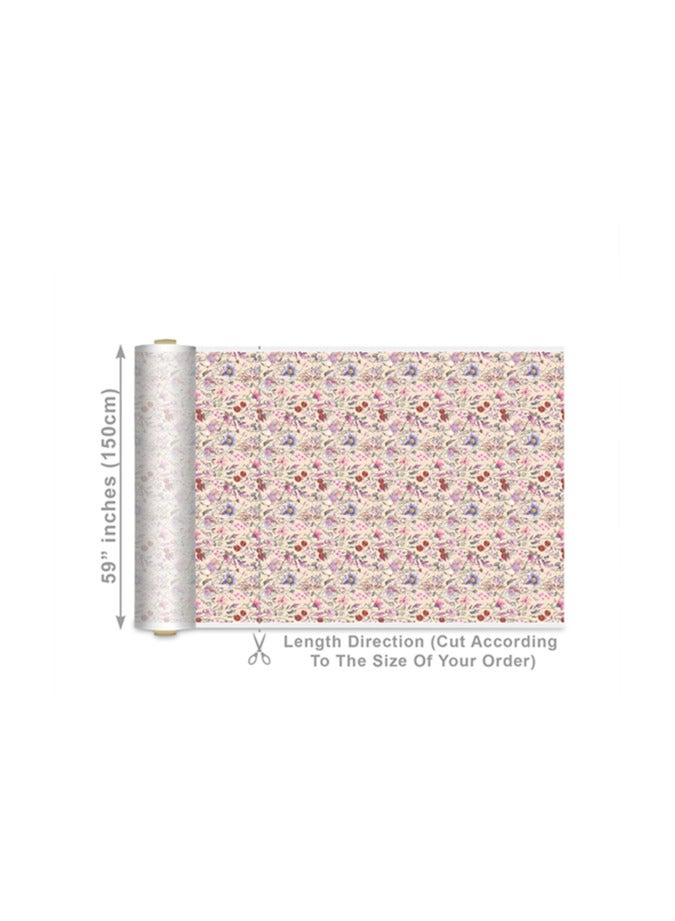 فيلاتو Ø¬Ù„Ø§Ø¨ÙŠØ© Ù…Ø®ÙˆÙŠØ± Ø¨ØªØµÙ…ÙŠÙ… Ø²Ù‡ÙˆØ± Ø¨Ø§Ù„Ù„ÙˆÙ† Ø§Ù„Ø¨ÙŠØ¬ ÙˆØ§Ù„Ø£Ø­Ù…Ø± Ù…Ù† Ù‚Ù…Ø§Ø´ Ø­Ø±ÙŠØ± Ø§Ù„Ù„ÙŠÙ„ Ø¹Ø±Ø§Ù…Ù†ÙŠ Ø¨Ø§Ù„ÙŠØ§Ø±Ø¯Ø©ØŒ Ø¹Ø±Ø¶ 58 Ø¨ÙˆØµØ© - Image 2