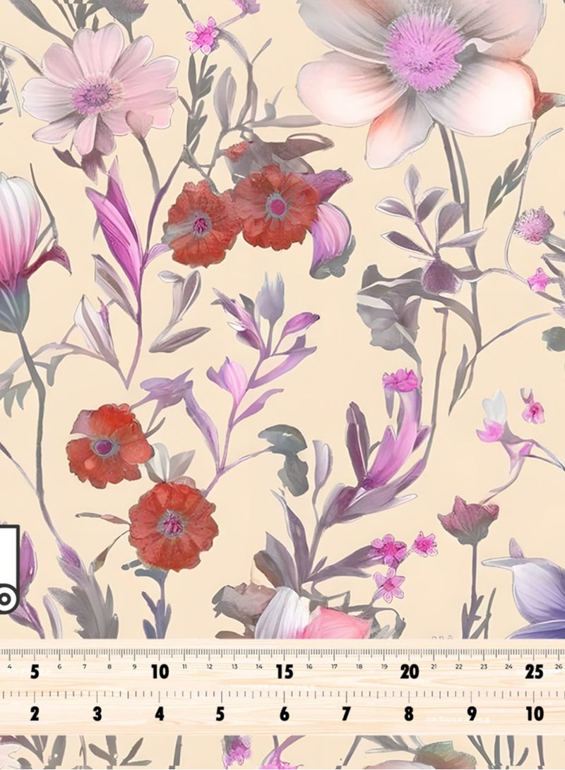 فيلاتو Ø¬Ù„Ø§Ø¨ÙŠØ© Ù…Ø®ÙˆÙŠØ± Ø¨ØªØµÙ…ÙŠÙ… Ø²Ù‡ÙˆØ± Ø¨Ø§Ù„Ù„ÙˆÙ† Ø§Ù„Ø¨ÙŠØ¬ ÙˆØ§Ù„Ø£Ø­Ù…Ø± Ù…Ù† Ù‚Ù…Ø§Ø´ Ø­Ø±ÙŠØ± Ø§Ù„Ù„ÙŠÙ„ Ø¹Ø±Ø§Ù…Ù†ÙŠ Ø¨Ø§Ù„ÙŠØ§Ø±Ø¯Ø©ØŒ Ø¹Ø±Ø¶ 58 Ø¨ÙˆØµØ© - Image 4