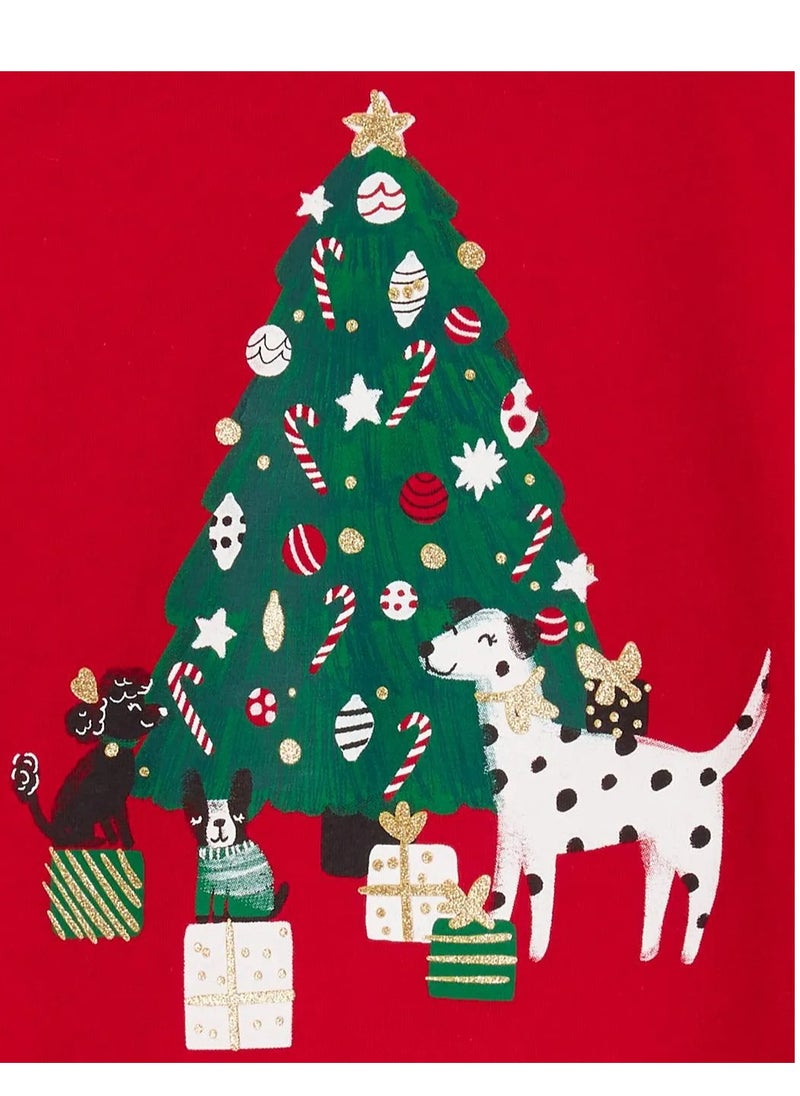carter's Carter's Christmas Tree Hooded Tee - Red  - Image 2
