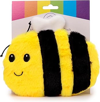 Puckator Bumble Bee Microwavable Plush Lavender Heat Pack Heating Pads Hot Heat and Ice Cold Cool Pack Packs Bag for Sport Injuries Knee Back Pain Bed Warmer Wellness Health Products - Image 1