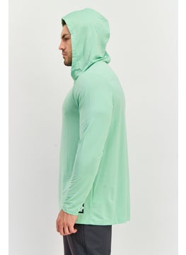 Avalanche Men Sportswear Fit Long Sleeves Outdoor Hooded Sweatshirt, Mint Green  - Image 2