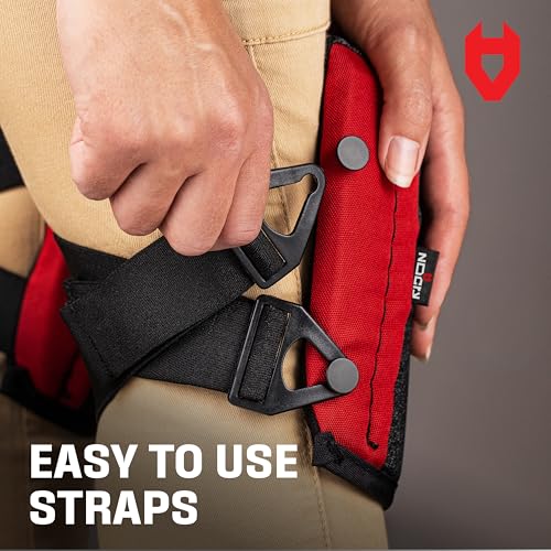 NoCry وسادات ركبة غير قابلة للانزلاق للرجال والنساء مع حشوة إسفنجية سميكة وشرائط قوية قابلة للتعديل ومشابك سهلة الاستخدام - تبقى في مكانها أثناء الحركة - مثالية للأرضيات أو البستنة - Image 4