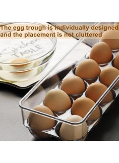Arabest Egg Holder for Refrigerator 2 Pack, Plastic Egg Storage Container, Stackable Egg Tray with Lid, Clear Fridge Storage Container, Holds 14 Eggs  - Image 4