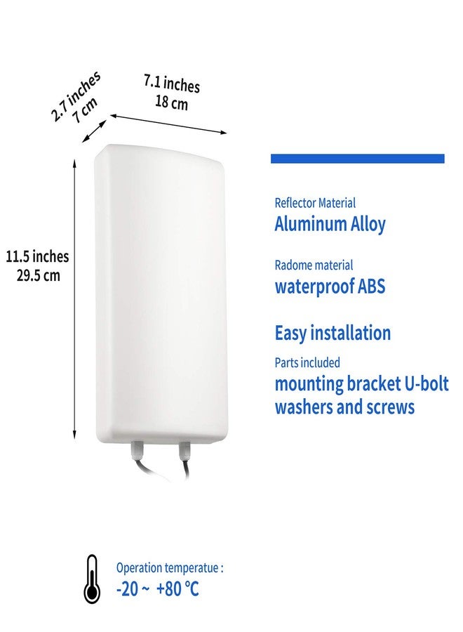 eifagur 11dBi High Gain 2x2 MIMO Panel Antenna for 4G LTE Cellular Hotspots, Routers, & Gateways, T-Mobile Home Internet, Verizon, AT&T, T-Mobile Telus, Bell Cell Signal Booster, Eifagur - Image 2
