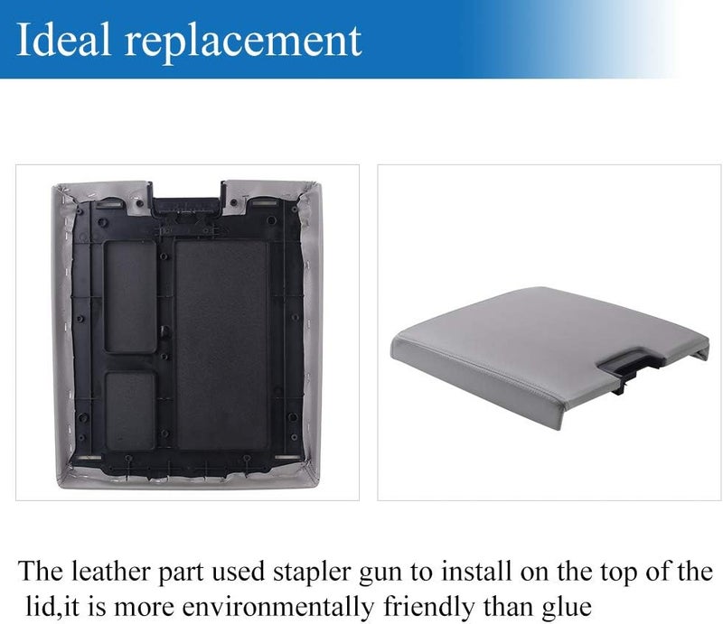 VeCarTech Center Console Lid Kit with Latch Compatible with 2007-2013 Chevy Tahoe/Avalanche/2008-2014 Silverado/GMC Yukon(XL)/Sierra 1500/2500/3500 Center Console Cover Repair Kit OEM 20864151(Gray) - Image 4