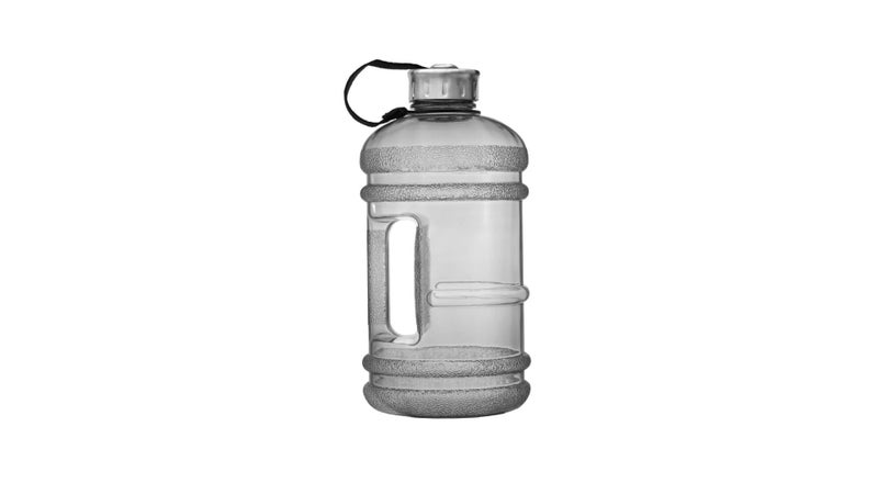 New Wave Enviro Iconic 2.2 Liter BPA Free Water Bottle with Stainless Steel Cap, Integrated Handle for Easy Carrying, Gym and Lifestyle Bottle, 2.2L Capacity, Charcoal - Image 1