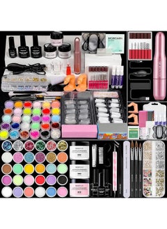 Acrylic Nail Kit For Beginners: Nail Kit Acrylic Set With Professional Acrylic Powder Glitter Full Acrylic Nail Starter Kit For Nail Extensions