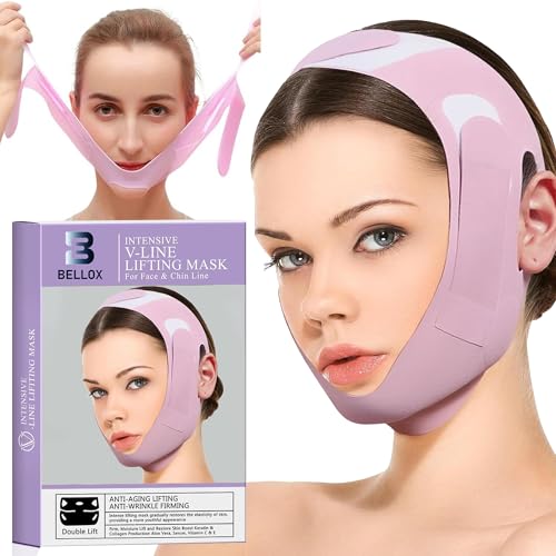 BELLOX ENTERPRISE BELLOX Silicone V Face Mask Face Lift Up Belt Facial Slimming Bandage Mask Cheek,Chin,Neck Slimming Thin Belt Face Slim Lift Band Mask Double Chin Reducer for Women and Men Tightening Skin - Image 1