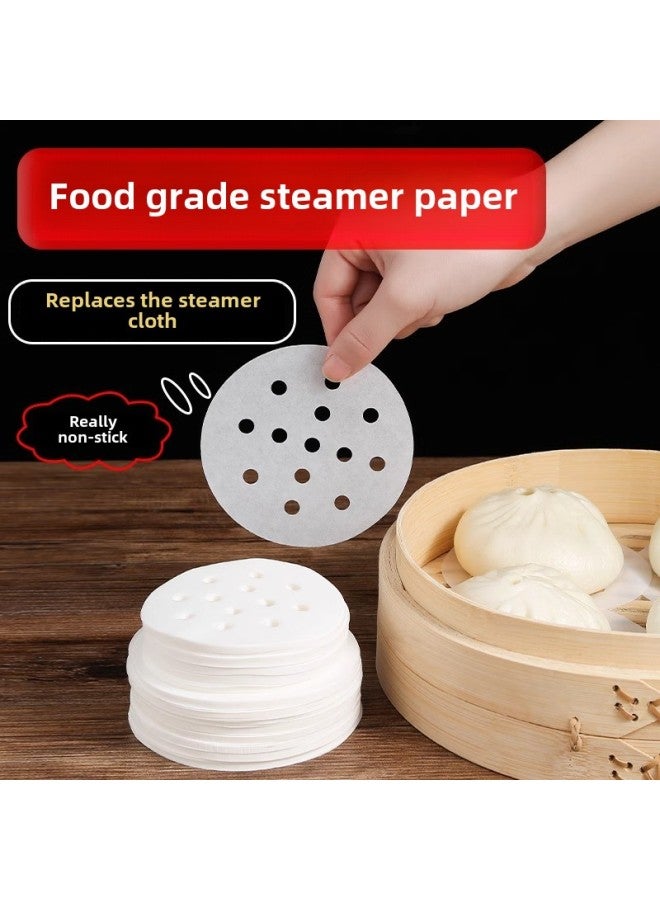 Household Steamer Paper Steamed Buns Pad Drawer For Steamer Steamed Bread Disposable Oil-proof Paper Non-stick Cloth Bread Paper Tray For Baking-Size:9cm:  Non-stick Steamer Paper - Image 3