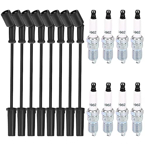 Endxedo 41-962 Spark Plugs & 9748HH Spark Plug Wires Endxedo Spark Plug Wire Set Compatible with Chevy 5.3 LS2 LS3 LS4 LS7 Engines - for Escalade Chevrolet Silverado Suburban GMC Sierra Hummer H2 - Image 1