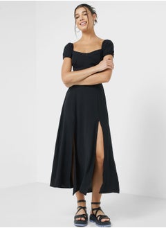 Ginger Sweetheart Neckline Side Slit Dress  - Image 1