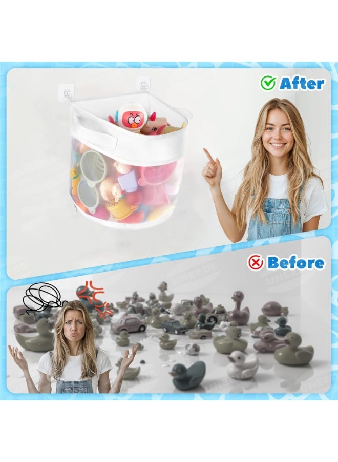 Bath Toy Storage Organizer, 2-Pack, 4 Gallon Capacity, Wall-Mounted Quick-Dry Nylon Mesh - Image 2
