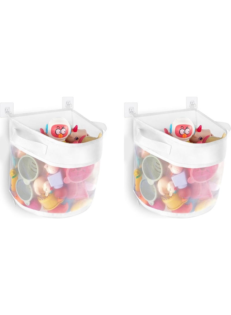 Bath Toy Storage Organizer, 2-Pack, 4 Gallon Capacity, Wall-Mounted Quick-Dry Nylon Mesh - Image 1