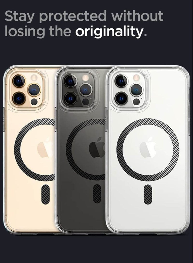 Spigen Ultra Hybrid Mag Case Cover Compatible with MagSafe for iPhone 12 and 12 PRO - Carbon Fiber - Image 2