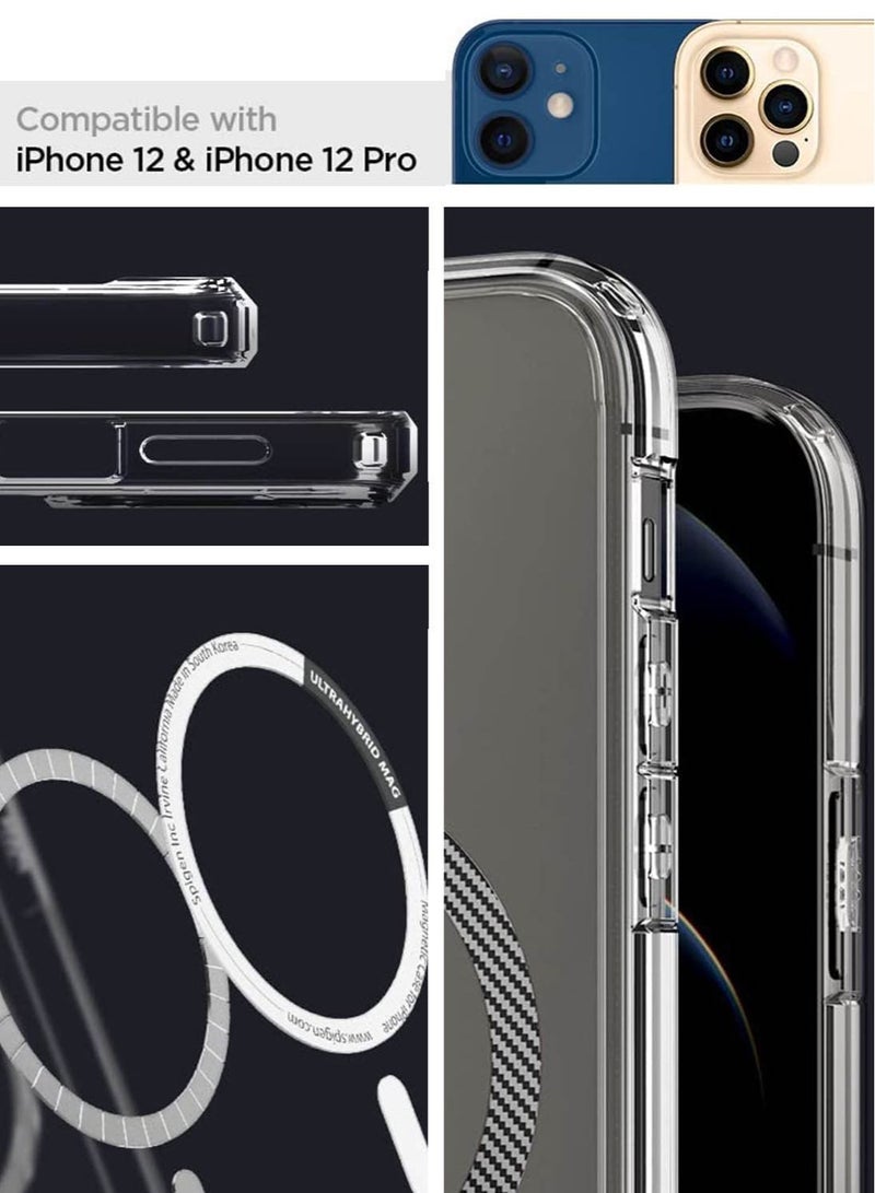 Spigen Ultra Hybrid Mag Case Cover Compatible with MagSafe for iPhone 12 and 12 PRO - Carbon Fiber - Image 4