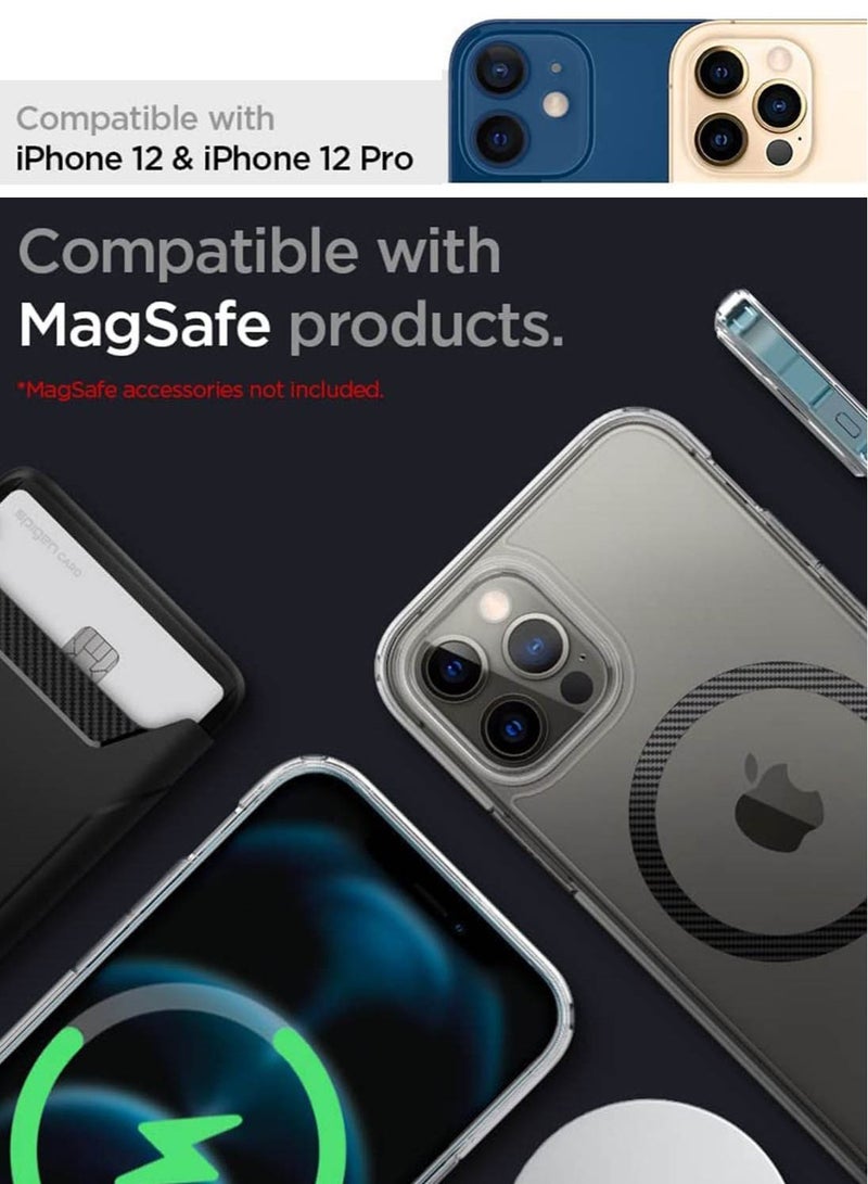 Spigen Ultra Hybrid Mag Case Cover Compatible with MagSafe for iPhone 12 and 12 PRO - Carbon Fiber - Image 5
