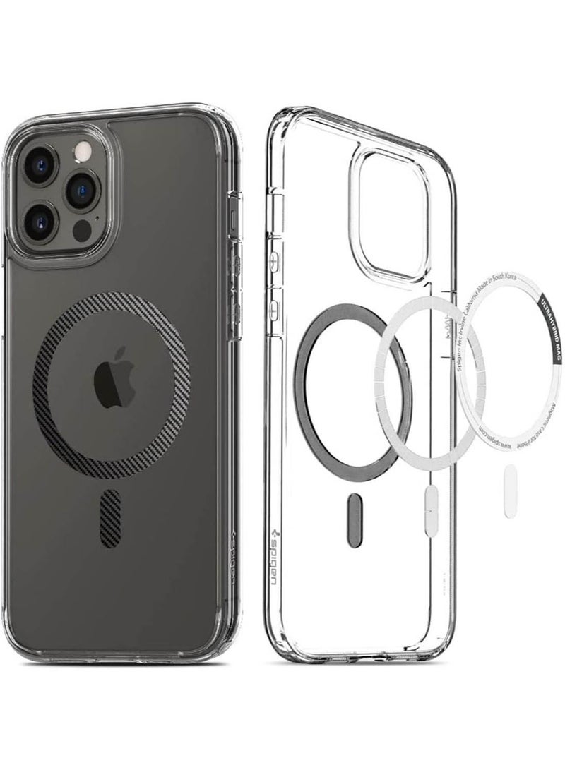 Spigen Ultra Hybrid Mag Case Cover Compatible with MagSafe for iPhone 12 and 12 PRO - Carbon Fiber - Image 1