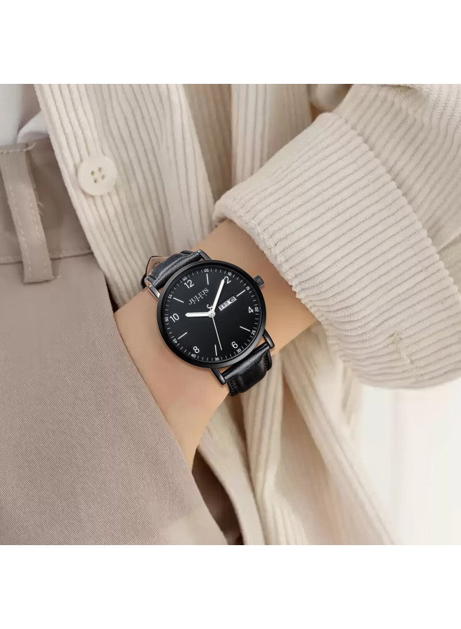 Julius (Julius) Women'S Watch New Style For Junior High And High School Students, Girls Exam Calendar Quartz Watch With Black Dial Ja-1516Ld - Image 1