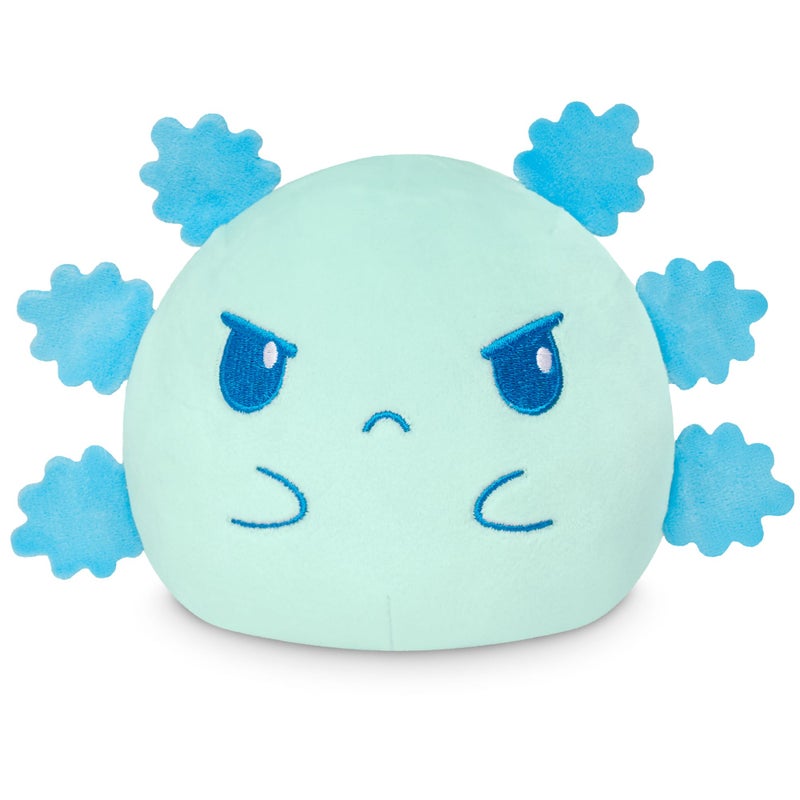 TeeTurtle Reversible Axolotl Plushie 4-Inch Black + Blue Two-Sided Flip Plush Toy with Embroidered Details - Cute Mini Collectible Plush for Kids, Teens, and Adults - Image 2