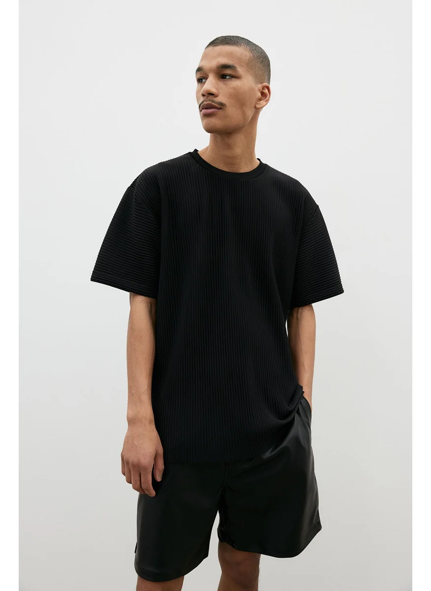 H&M Loose Fit Pleated T-Shirt