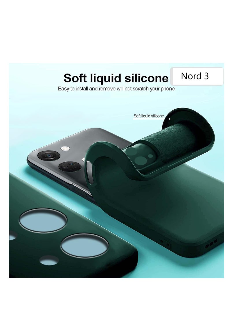 general Liquid Silicone OnePlus Nord 3 5G Mobile Case Cover | Microfiber Inside | 360 Degree Camera Protection Bump Back Cover for OnePlus Nord 3 5G (Green) - Image 2