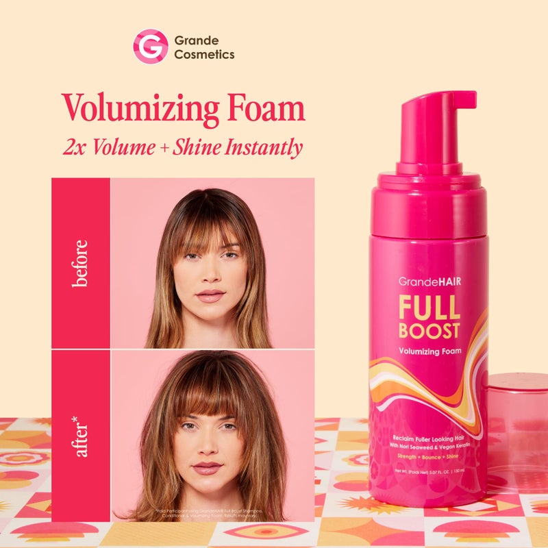 Grande Cosmetics GrandeHAIR Volumizing Foam - for Instant Volume, Body & Fuller-Looking Hair, Defines Curls, Non-Sticky Hair Mousse (5 oz) - Image 2