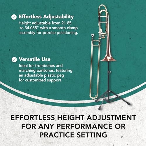 KM K&M 14990 Portable, Adjustable-Black Finish Trombone Stand (14990.000.55) - Image 2