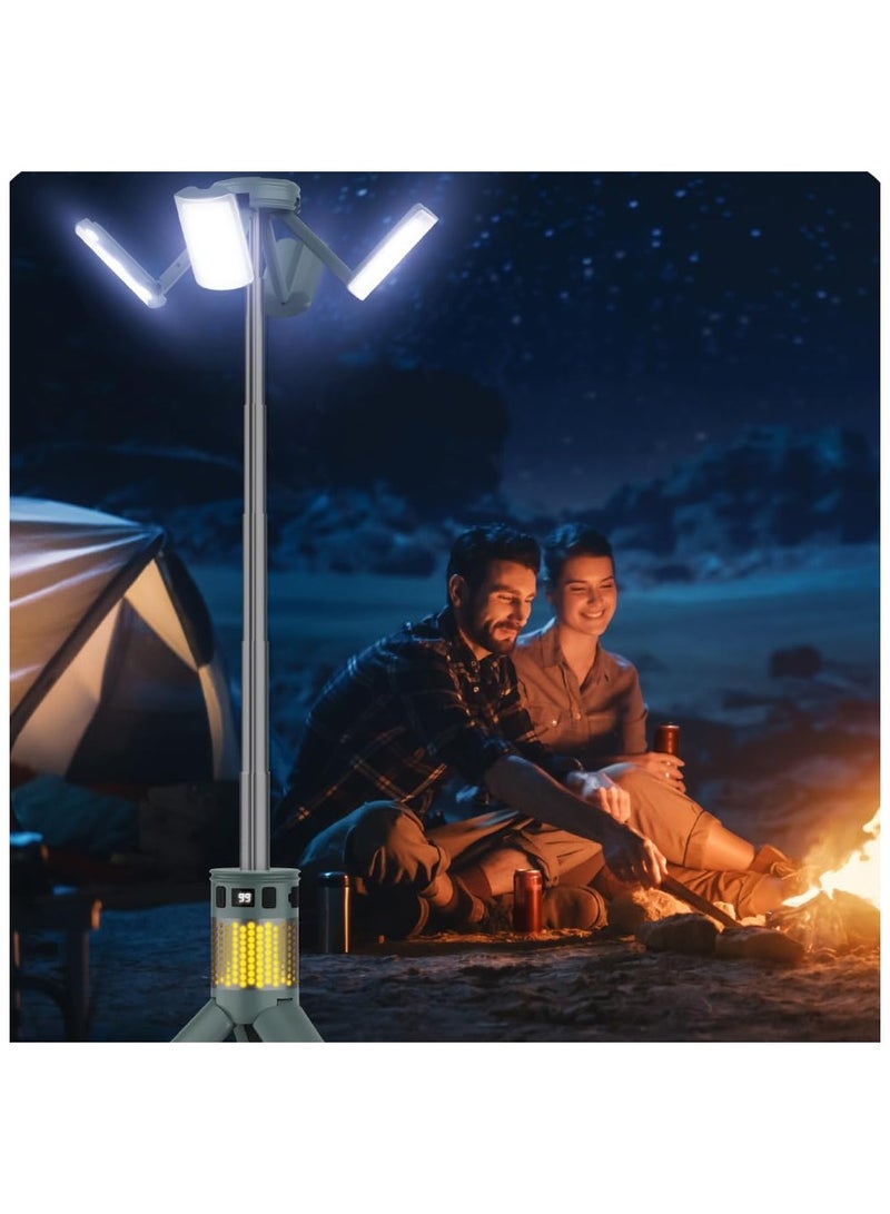 توبيز مصباح التخييم الخارجي CPL-T25 من توبي، قابل لإعادة الشحن ببطارية 7800 مللي أمبير، ارتفاع وسطوع قابلان للتعديل، 4800 لومن، مقاوم للماء IPX4، 3 أوراق إضاءة و4 ألوان مختلفة للتخييم والسفر وصيد الأسماك - Image 2