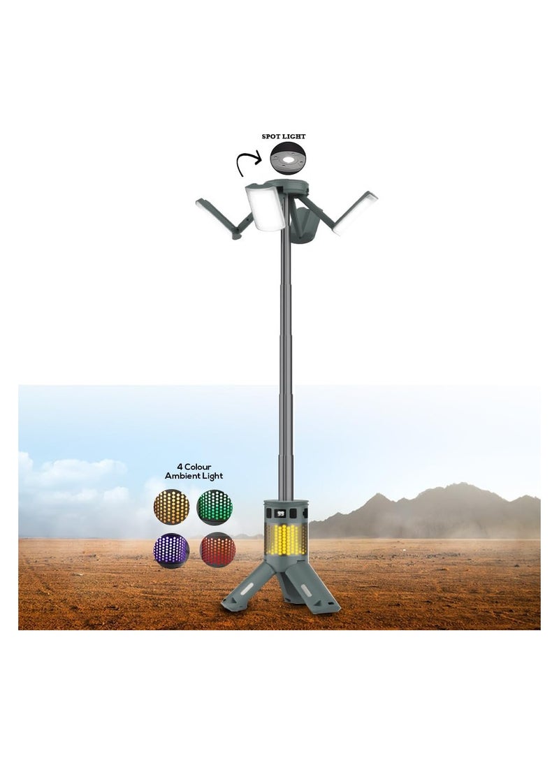 توبيز مصباح التخييم الخارجي CPL-T25 من توبي، قابل لإعادة الشحن ببطارية 7800 مللي أمبير، ارتفاع وسطوع قابلان للتعديل، 4800 لومن، مقاوم للماء IPX4، 3 أوراق إضاءة و4 ألوان مختلفة للتخييم والسفر وصيد الأسماك - Image 3