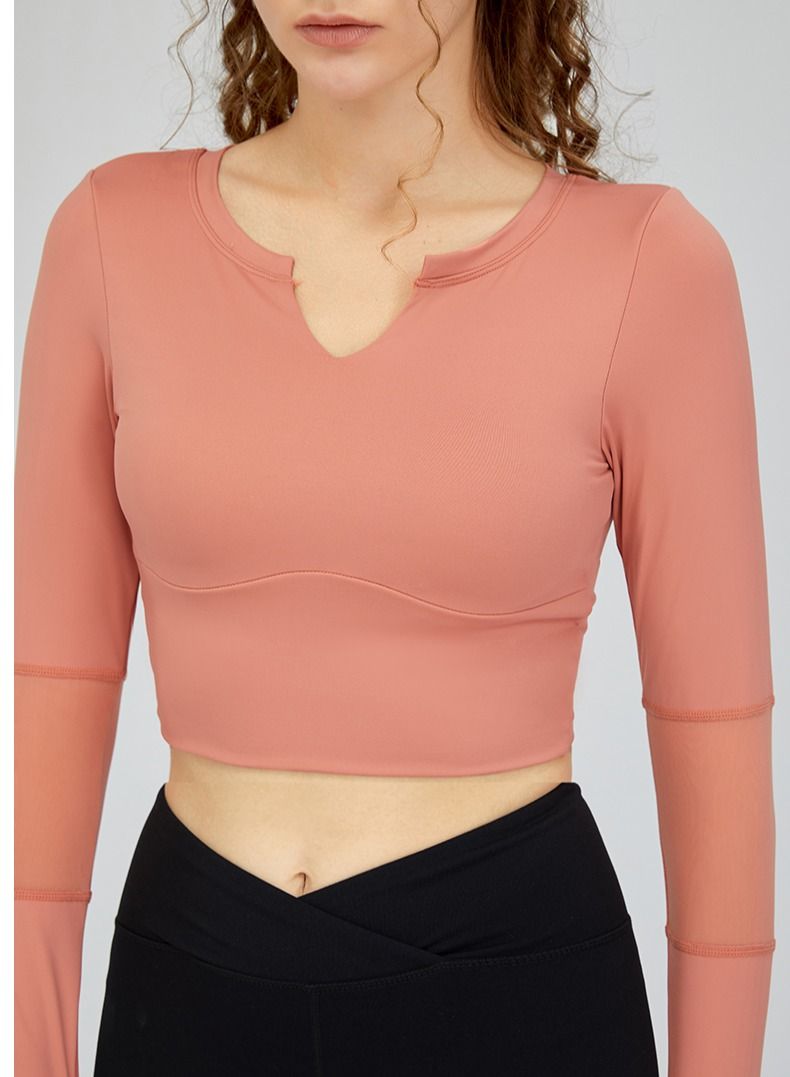 Loquat Yoga Sports Fitness top Long Sleeve Pink  - Image 1