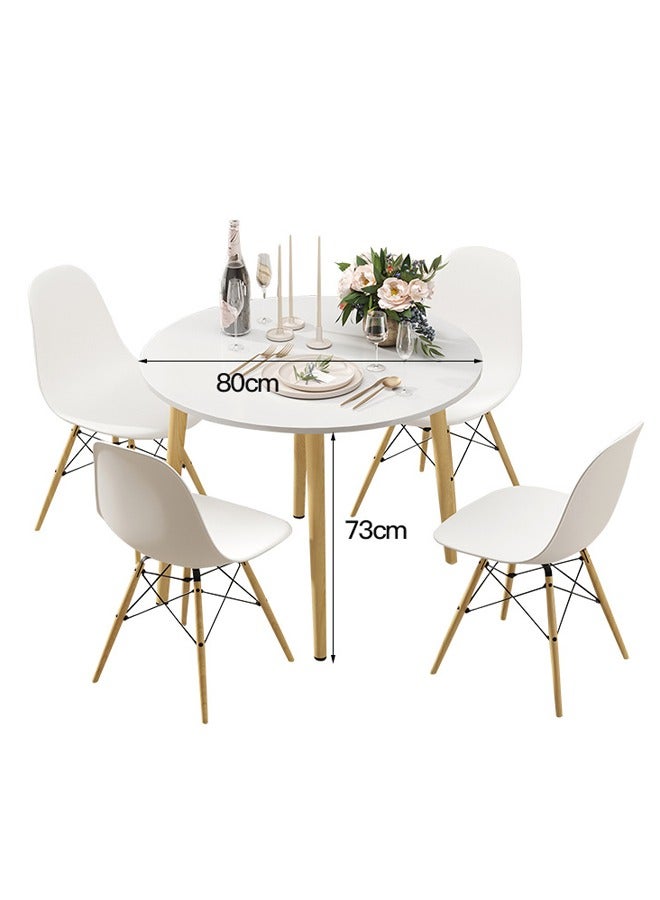 طاولة طعام مستديرة عصرية عارضة ، طاولة مطبخ غرفة الطعام ، طاولة طعام خشبية صلبة بيضاء ، مكتب خشبي صلب متعدد الوظائف ، طاولة قهوة ، مكتب مكتب ، ينطبق على غرفة الطعام وغرفة المعيشة في المطبخ (طاولة) - Image 2