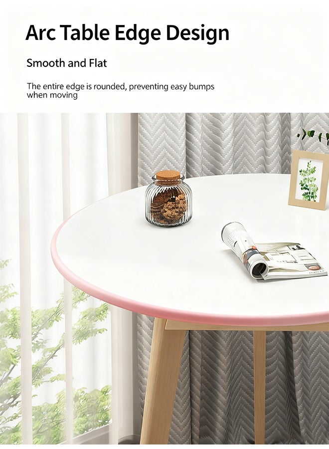 طاولة طعام مستديرة عصرية عارضة ، طاولة مطبخ غرفة الطعام ، طاولة طعام خشبية صلبة بيضاء ، مكتب خشبي صلب متعدد الوظائف ، طاولة قهوة ، مكتب مكتب ، ينطبق على غرفة الطعام وغرفة المعيشة في المطبخ (طاولة) - Image 4