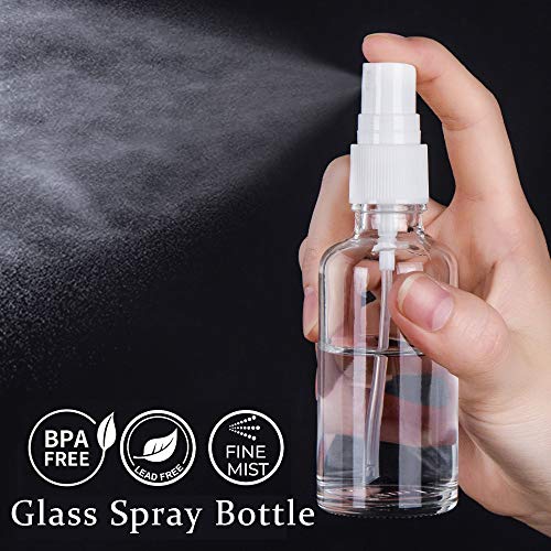 Hydior 2oz Clear Glass Spray Bottles for Essential Oils, Small Spray Bottle with Plastic Sprayer - Set of 3 - Image 2