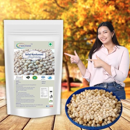 Neotea Vellai Kundumani Gulugunji Ratti Seeds | Abrus Precatorius White Variety | 100GM | Natural, Raw & Unprocessed Seeds | Ideal for Traditional and Research Use | No Additives or Preservatives - Image 3